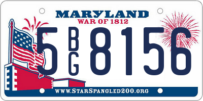 MD license plate 5BG8156