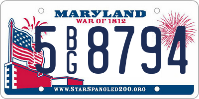 MD license plate 5BG8794