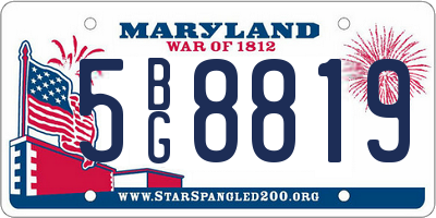 MD license plate 5BG8819