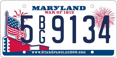 MD license plate 5BG9134