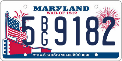 MD license plate 5BG9182