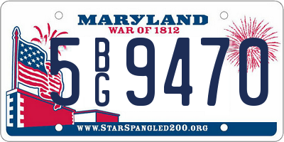 MD license plate 5BG9470
