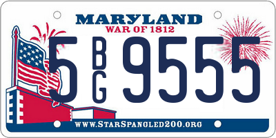 MD license plate 5BG9555