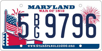 MD license plate 5BG9796