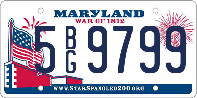 MD license plate 5BG9799