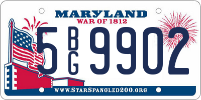 MD license plate 5BG9902