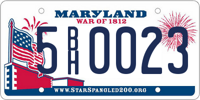 MD license plate 5BH0023