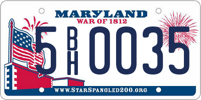 MD license plate 5BH0035