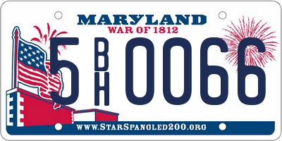 MD license plate 5BH0066