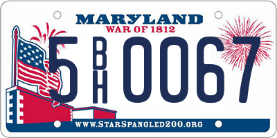 MD license plate 5BH0067