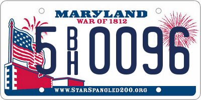 MD license plate 5BH0096