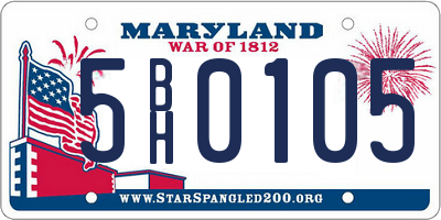MD license plate 5BH0105