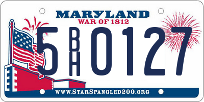 MD license plate 5BH0127