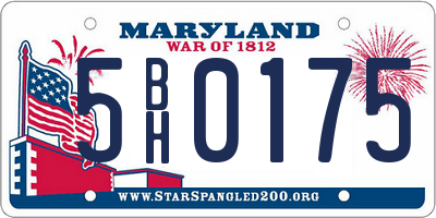 MD license plate 5BH0175
