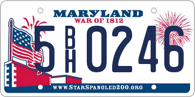 MD license plate 5BH0246