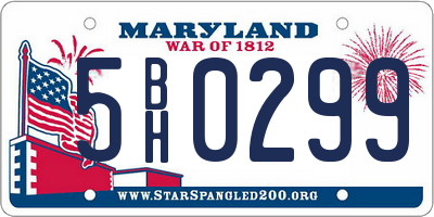 MD license plate 5BH0299