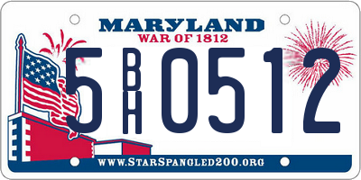 MD license plate 5BH0512