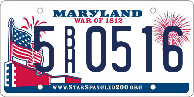 MD license plate 5BH0516