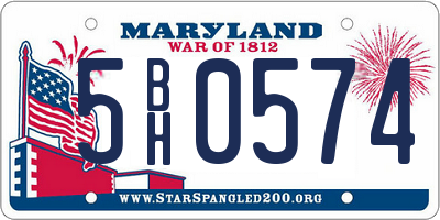 MD license plate 5BH0574