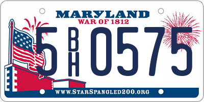 MD license plate 5BH0575