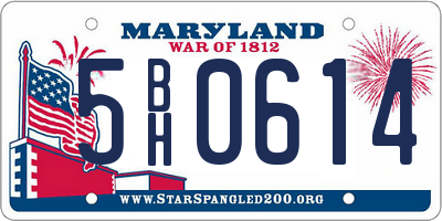 MD license plate 5BH0614