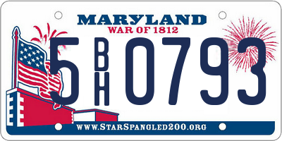 MD license plate 5BH0793
