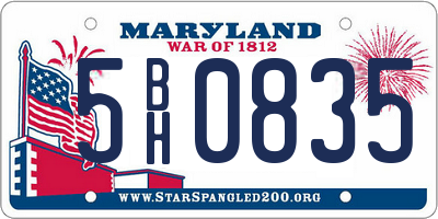 MD license plate 5BH0835