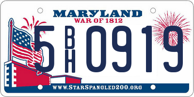 MD license plate 5BH0919