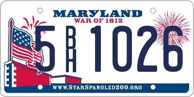 MD license plate 5BH1026