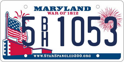 MD license plate 5BH1053