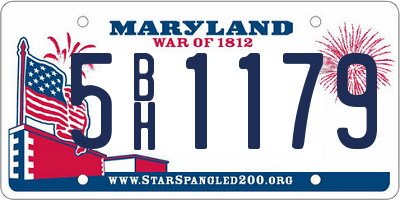 MD license plate 5BH1179