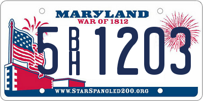 MD license plate 5BH1203