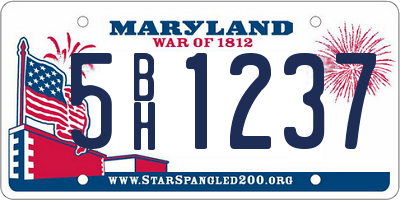 MD license plate 5BH1237
