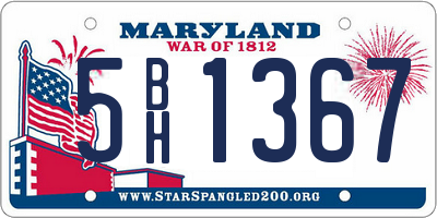 MD license plate 5BH1367