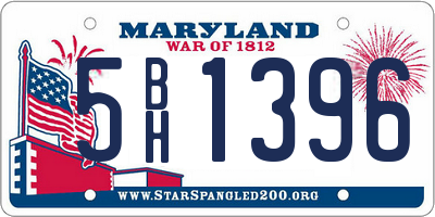 MD license plate 5BH1396