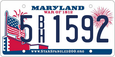 MD license plate 5BH1592