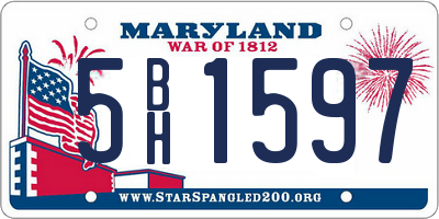 MD license plate 5BH1597