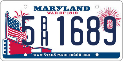 MD license plate 5BH1689