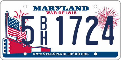 MD license plate 5BH1724