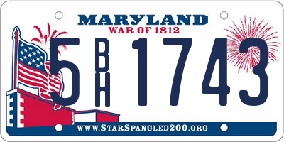 MD license plate 5BH1743