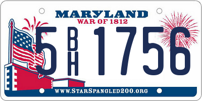 MD license plate 5BH1756