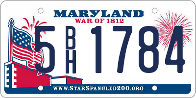 MD license plate 5BH1784