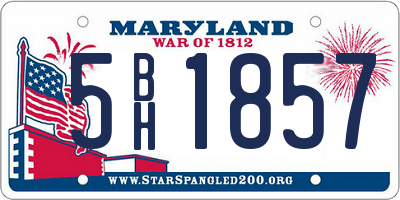 MD license plate 5BH1857