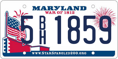 MD license plate 5BH1859