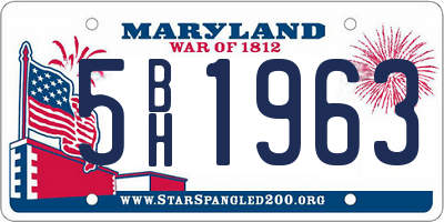 MD license plate 5BH1963