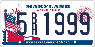 MD license plate 5BH1999