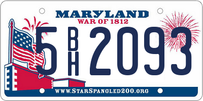 MD license plate 5BH2093