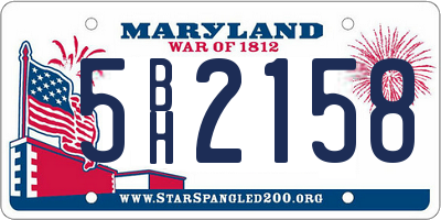MD license plate 5BH2158