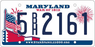 MD license plate 5BH2161