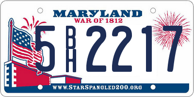 MD license plate 5BH2217